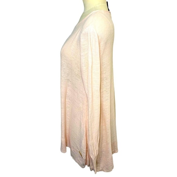 Donna Karan NY Knit Linen Pullover Sweater Sz XS Pink Peach Relaxed Round Neck - Picture 3 of 16
